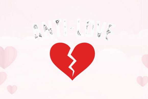 Anti-Love Broken Heart Red Icon: Bold Valentine's Design