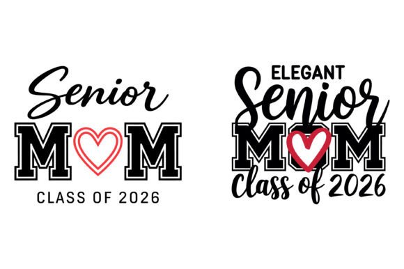 Bold Senior Mom Heart Graphic: A Heartfelt Type Solution
