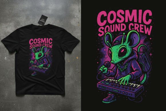 Cosmic Sound Crew Alien DJ Graphic: Your Ticket to Stellar Design