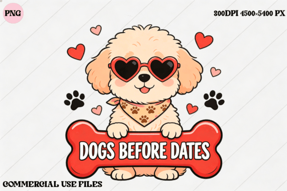 Cute Dog Graphic with Heart Sunglasses: A Playful Design Asset