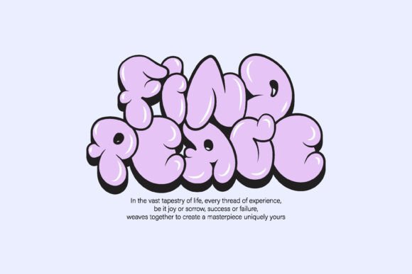 Find Peace Bubble Typography: A Design Asset That Pops