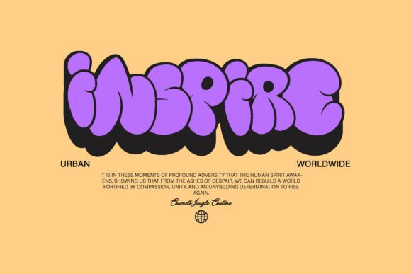 Inspire Bubble Typography: A Fresh Take on Graphic Tee Design