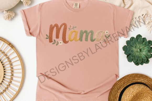 Mama Embroidered Floral Graphic: Your Digital Design Toolkit