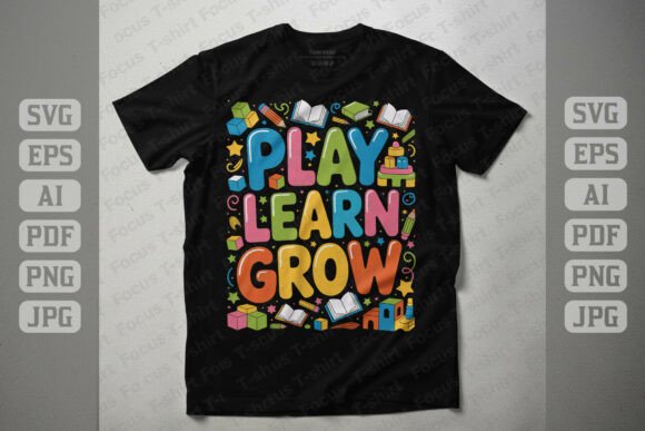 Play Learn Grow Education Kids Graphic: A Designer's Asset
