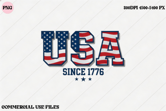 USA Since 1776 American Flag Graphic: A Patriotic Design Asset for Every Creator